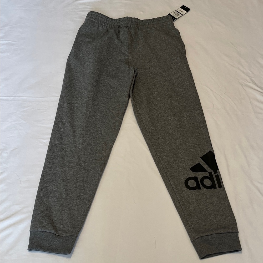 Adidas Kids Charcoal Joggers - Picture 2 of 10